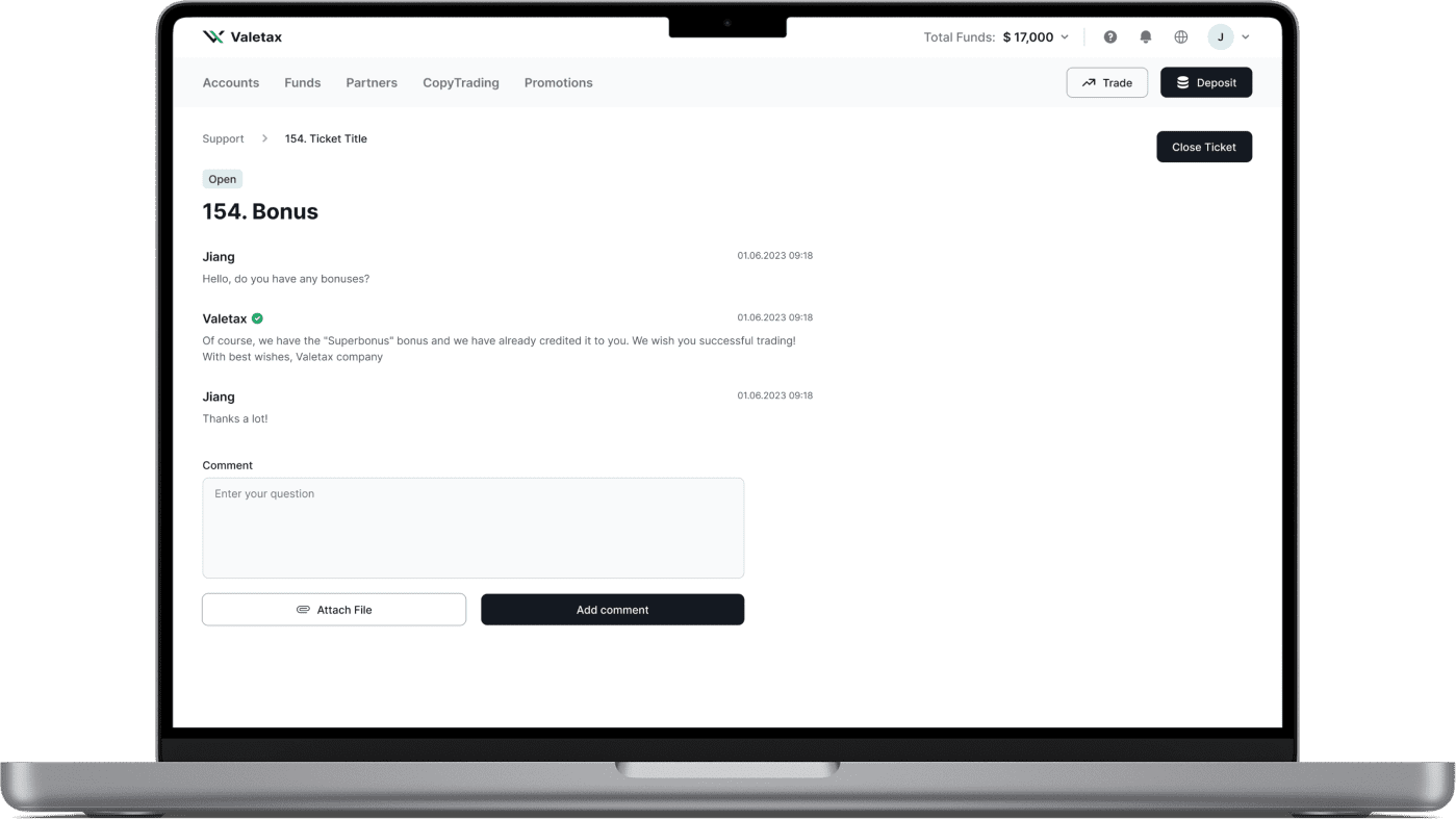 Valetax support contact